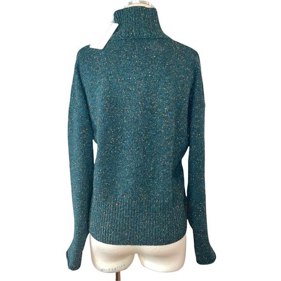 Autumn Cashmere Boxy Mock Neck Sweater in Fir Green XSmall New - Picture 6 of 8
